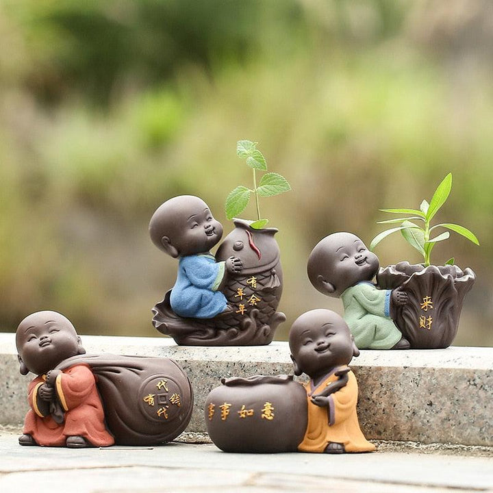 Lisslune | Zen Harmony Ceramic Buddha Monk Tea Companion for Mindful Brewing