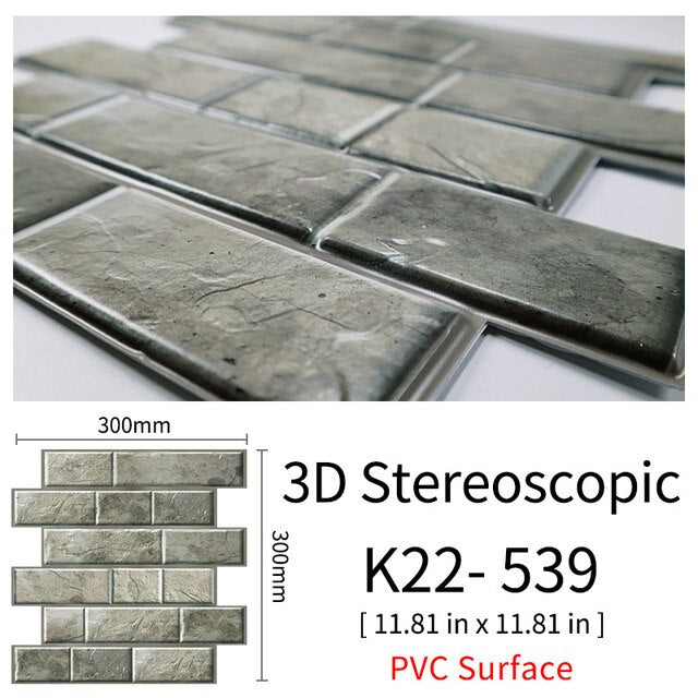 Lisslune | 3D Self-Adhesive Cobblestone Wall Stickers