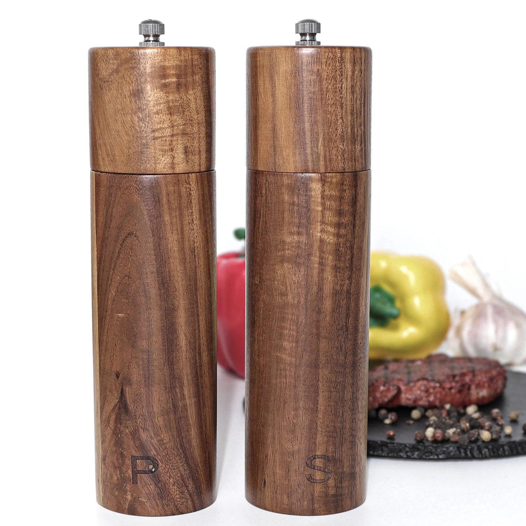 Lisslune | Elegant Acacia Wood Spice Mill Duo - Premium Kitchen Spice Mill