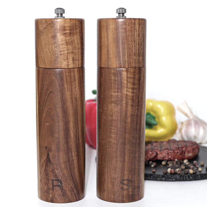 Lisslune | Elegant Acacia Wood Spice Mill Duo - Premium Kitchen Spice Mill