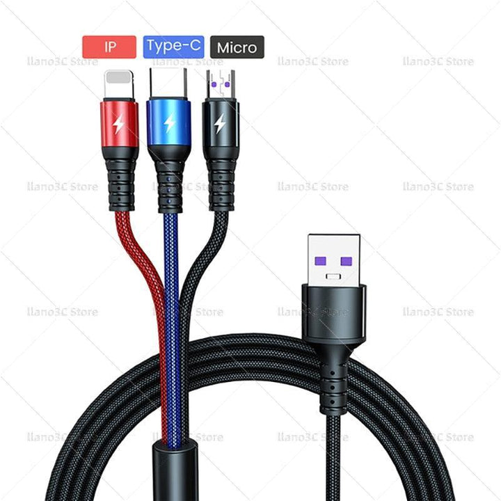 Lisslune | All-in-one Fast Charging Cable for Huawei, iPhone, and Samsung - The Ultimate Solution for Power