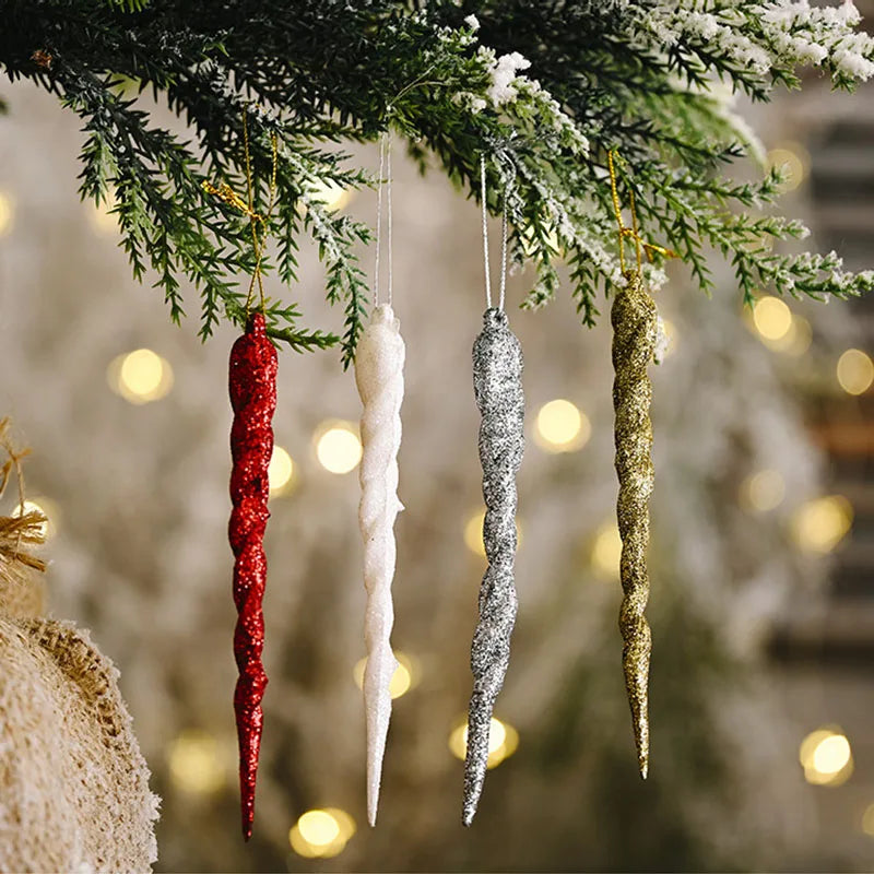 Rynx 10 pieces 13 cm Christmas simulation ice Christmas tree hanging ornament artificial icicles winter party Christmas New Year home decoration
