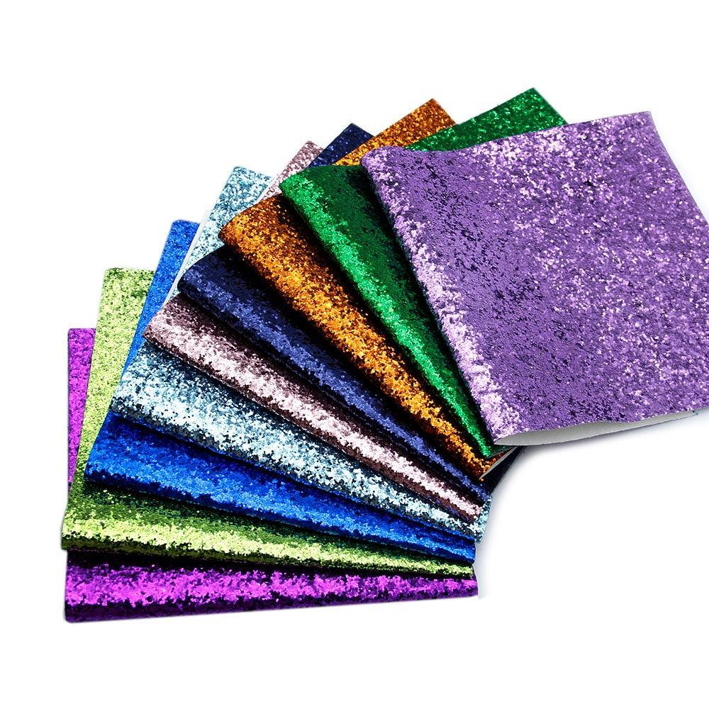 Lisslune | Glamorous Chunky Glitter Synthetic Leather Sheets - Ultimate DIY Craft Material