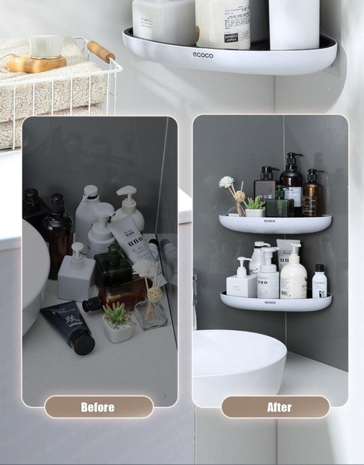 Lisslune | Smart Triangular Bathroom Organizer with Drainage System