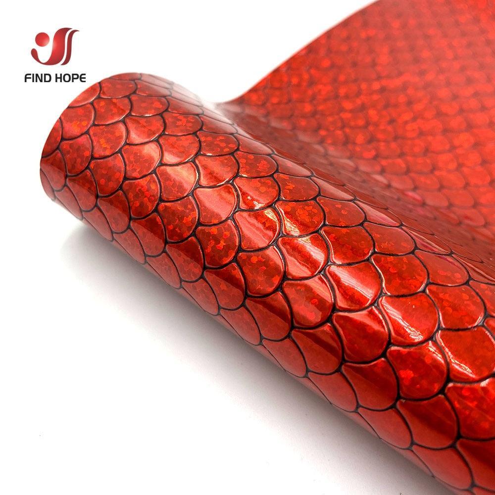 Lisslune | Enchanted holographic mermaid scales PU synthetic leather for creative DIY projects