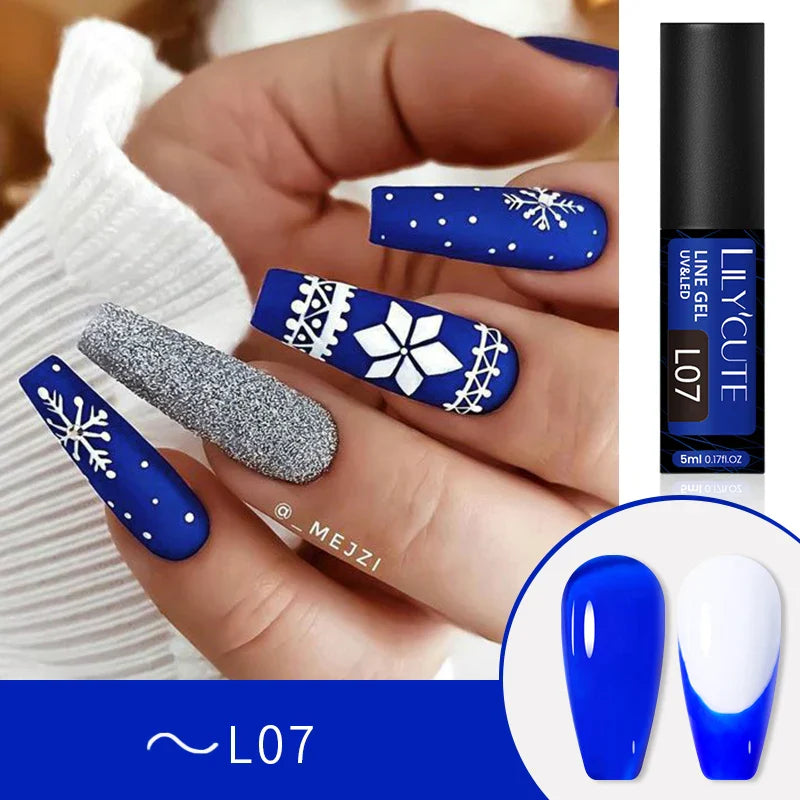 Rynx | 5ml Colorful Reflective Liner Gel Nail Polish Super Bright Painting Glitter Gel Graffiti Stripe Design Polish Manicure