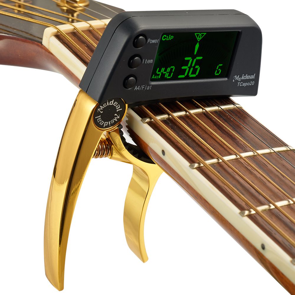 Lisslune | Capo & Tuner "TuneGrip" – 2-in-1 Guitar accessory with LCD screen