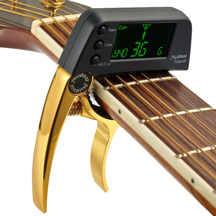 Lisslune | Capo & Tuner "TuneGrip" – 2-in-1 Guitar accessory with LCD screen