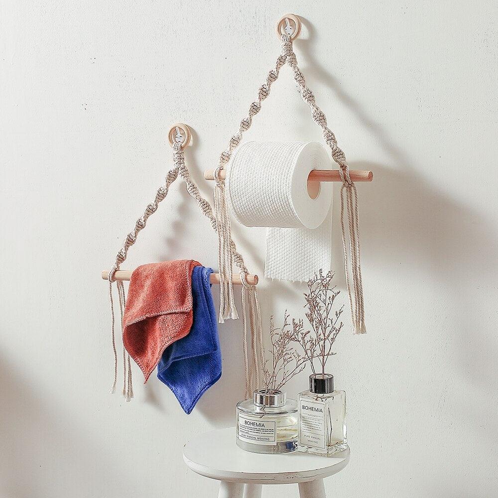 Lisslune | Handcrafted Bohemian Macrame Toilet Paper Holder - Unique Bathroom Decor Accessory