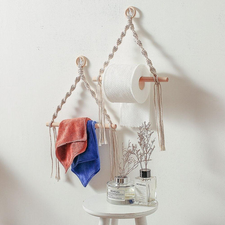 Lisslune | Handcrafted Bohemian Macrame Toilet Paper Holder - Unique Bathroom Decor Accessory