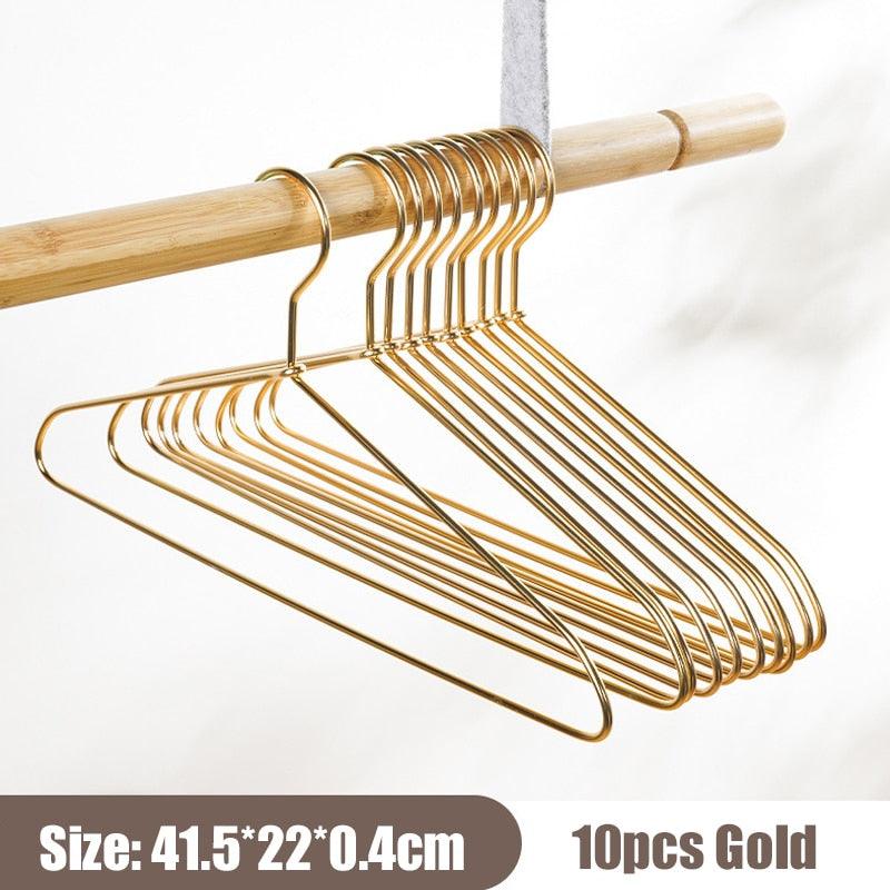 Lisslune | Elegant Metal Hanger Collection - 10-piece Set for Optimal Closet Management