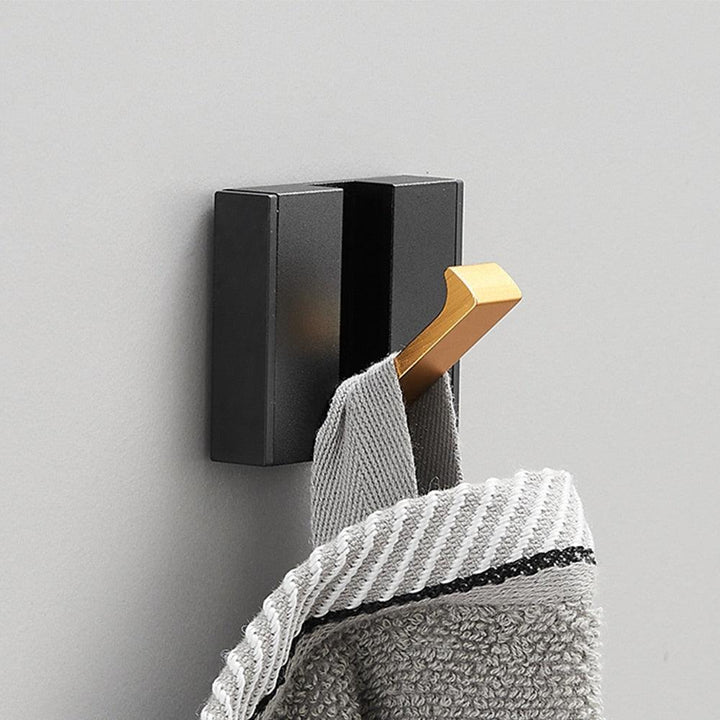 Lisslune | Modern Black Gold Compact Folding Towel Holder