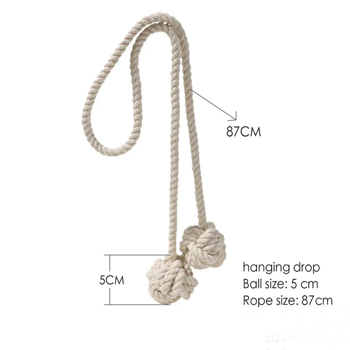 Rynx | Marame Curtain tape curtain tied ball pendant mini tapestry decoration handwoven cotton strap curtain accessory