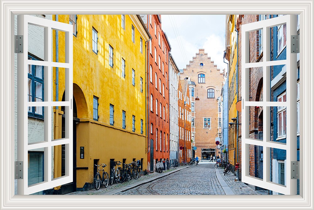 Lisslune | 3D Street Scene Self-Adhesive European Wallpaper