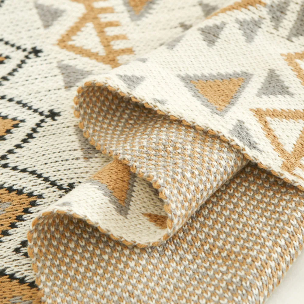 Rynx | Textile City Retro decorative cover blanket winter thick Navajo style sofa towel home knitted throw bedspread 130x200cm