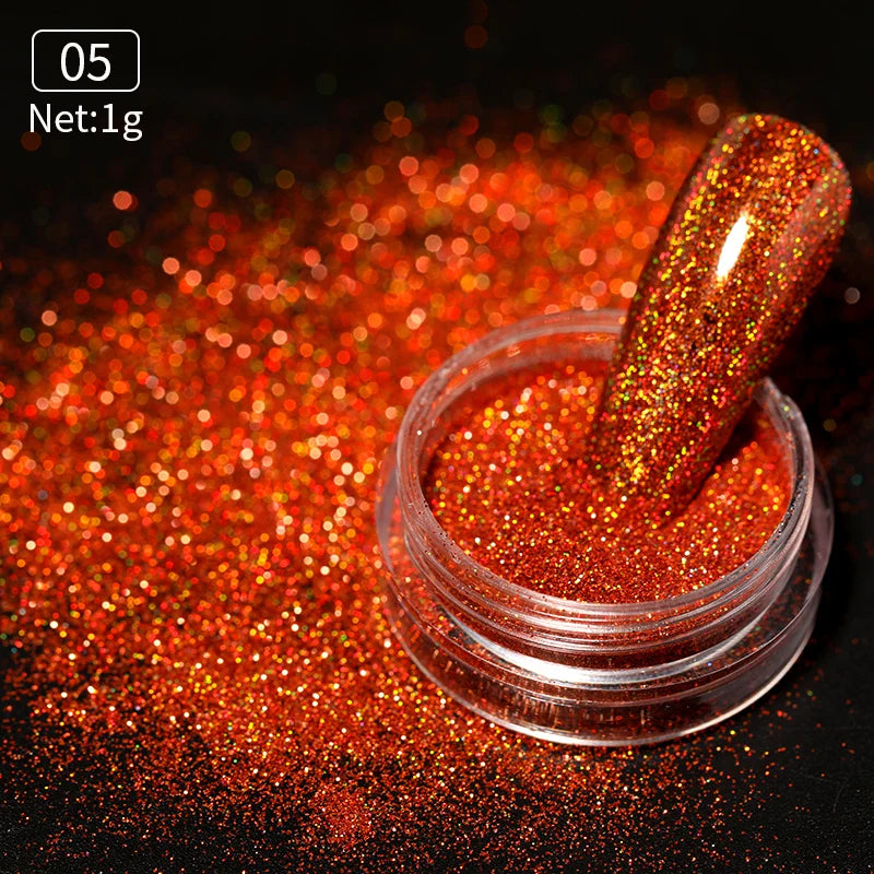 Rynx | Aurora Pearl White Nails Glitter Dust Chrome Gradient Rubbing on Powder Mirror Reflective Magnetic Pigment Nail Art Decorations