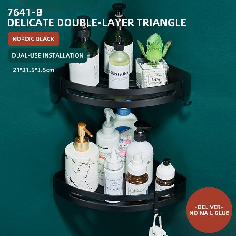 Lisslune | Stylish Wall-Mounted Bathroom Organizer in Premium Space Aluminum: A Luxury Storage Solution