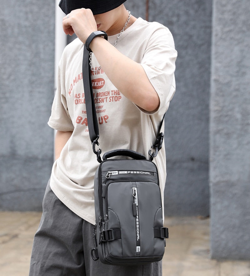 Lisslune | Waterproof Oxford Crossbody Bag, Anti-Theft Sling Bag, USB Charging & Multi-Pocket Design