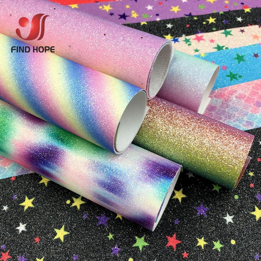 Lisslune | Iridescent Rainbow Sparkle Fabric Sheets - Perfect for Creative Do-It-Yourself Projects