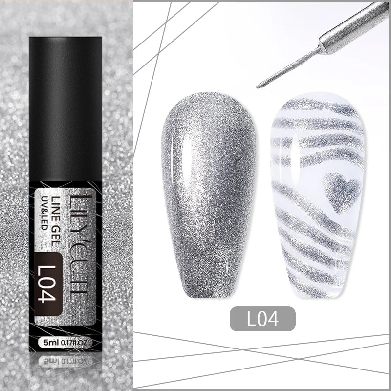 Rynx | 5ml Line Nail Art Polish Liner Pen Gel with Brush Varnish Semi Permanent Gel Nail Polish Wire Drawing Line Nail Art Tool