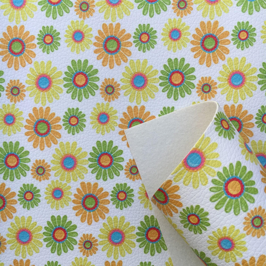 Lisslune | Vibrant Floral and Rainbow Faux Leather Craft Kit: Unleash your creativity