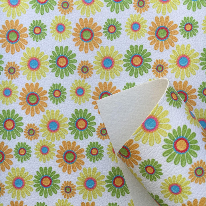 Lisslune | Vibrant Floral and Rainbow Faux Leather Craft Kit: Unleash your creativity