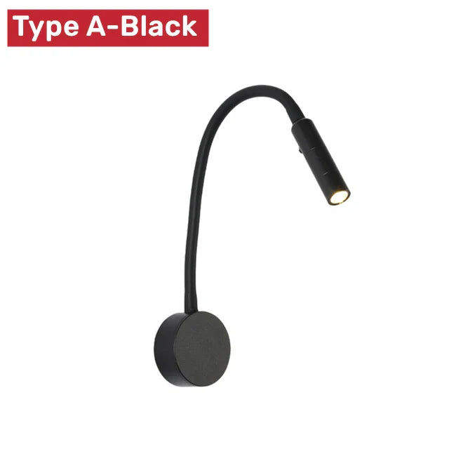 Lisslune | Modern Flexible LED Reading Wall Lamp with Switch for Bedroom and Study - 1W/3W