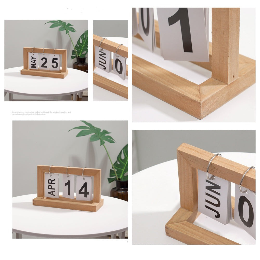 Lisslune | Wooden Flip Desktop Daily Calendar