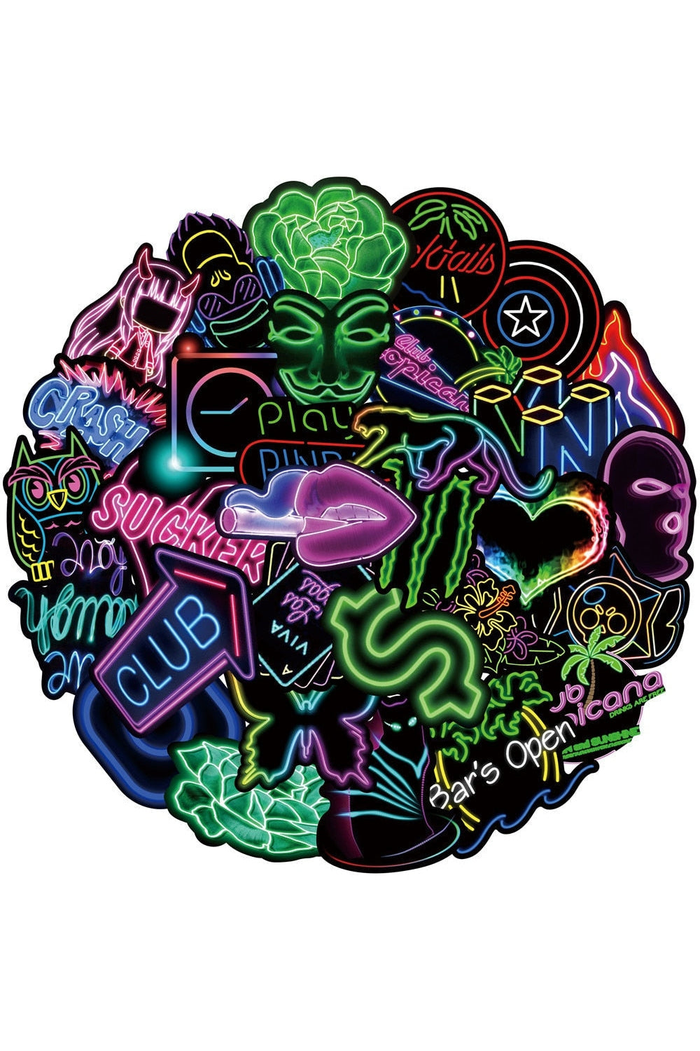 Lisslune | Neon Sign Scrapbooking Stickers