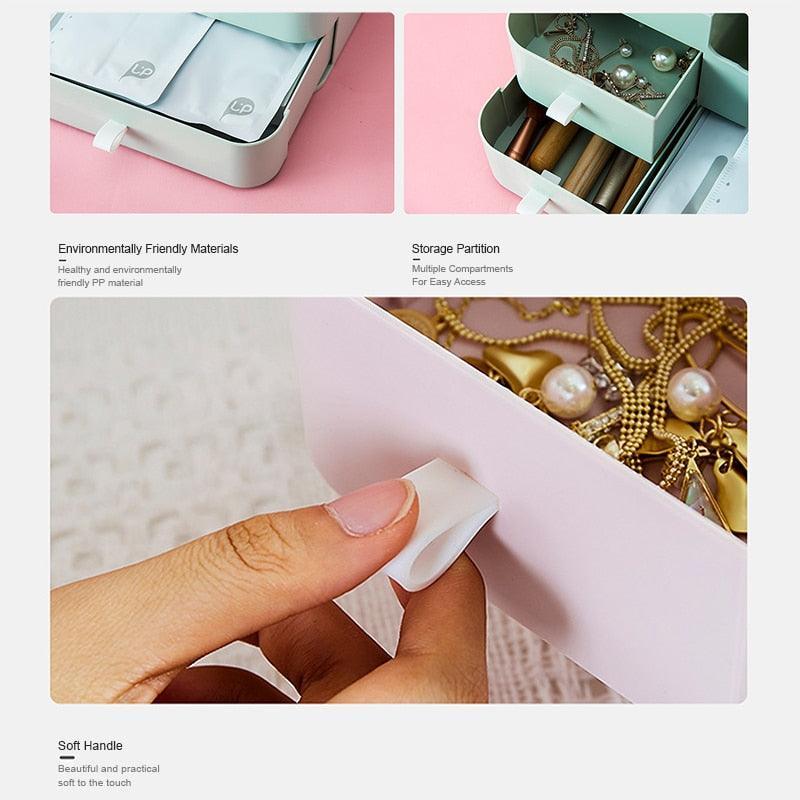 Lisslune | Elegant Cosmetic Organizer with Adjustable Dividers for an Organized Makeup Space