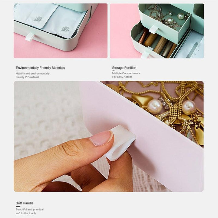 Lisslune | Elegant Cosmetic Organizer with Adjustable Dividers for an Organized Makeup Space