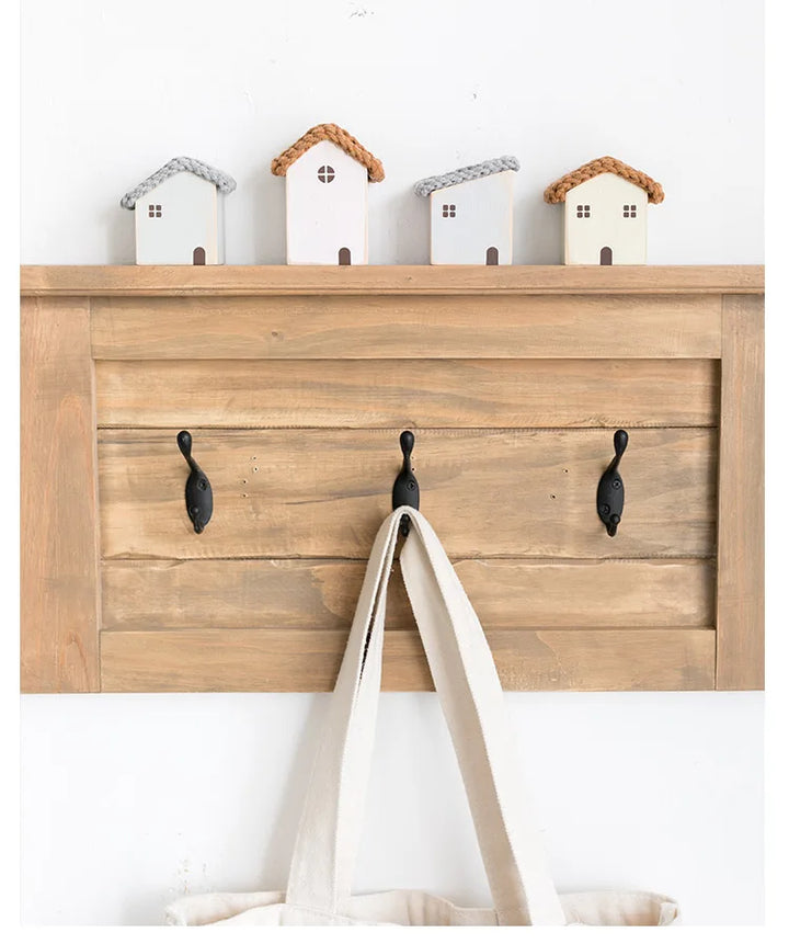 Rynx | Nordic Wooden House Ornaments Home Decor Wood Architecture with Woven Evidence Sweet Desk Miniature Craft Work Children's Room Decor