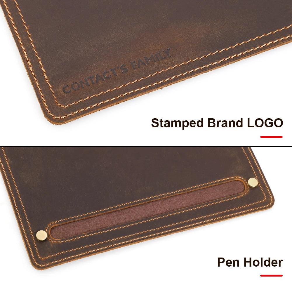 Lisslune | Luxurious nubuck leather mouse pad with practical pencil holder for an upscale office