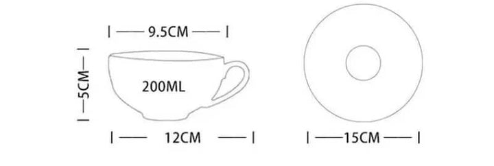 Lisslune | Elegant Bone China Porcelain Coffee Cup - Luxurious and Unique Design