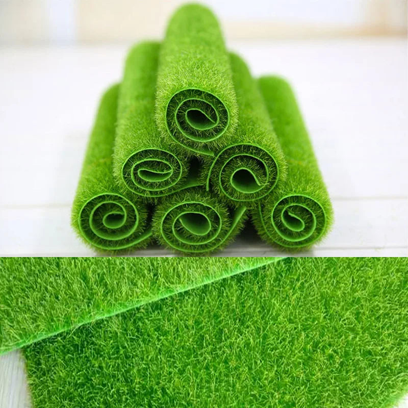 Rynx 15/30cm Grass carpet Green Artificial grass Moss Lawn Carpet DIY Micro landscape Home Floor Aquarium Wedding decorations