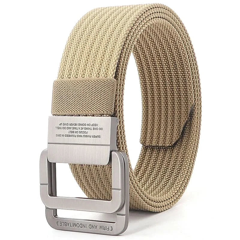 Lisslune | Unisex Canvas Belt – Double Metal Ring Buckle, Adjustable