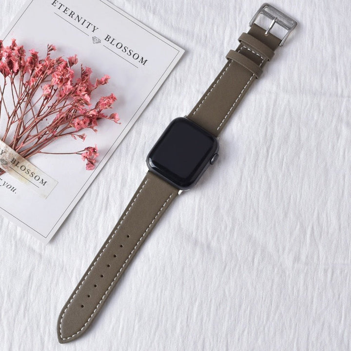 Lisslune | Leather strap for Apple Watch 42mm 38mm Series 3 4 5 6 SE 7 41MM 45MM
