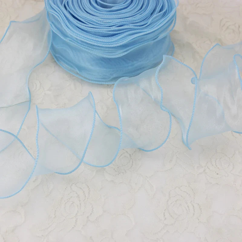 Rynx | 60mm Wave Silk Gauze Ribbon for Hair Ornaments Gift Wrapping Decorative Laces