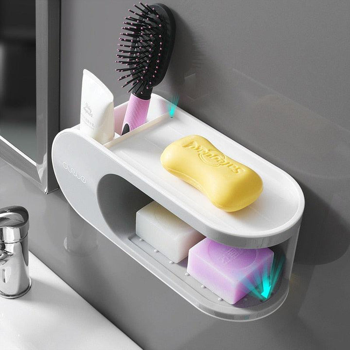 Lisslune | Elegant Nordic Soap Dish with Hook - Drill-Free Bathroom Organizer