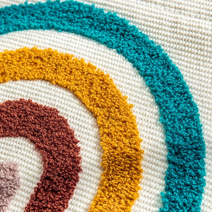 Rynx | Embroidery Wall Tapestry Tufting Geometric Rainbow Boho Fabric Hanging Blanket Nordic Living Room Decoration Accessories Wall Art Decor