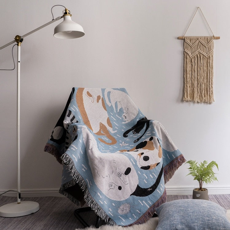 Lisslune | Vintage Pumpkin Sofa Cover Blanket