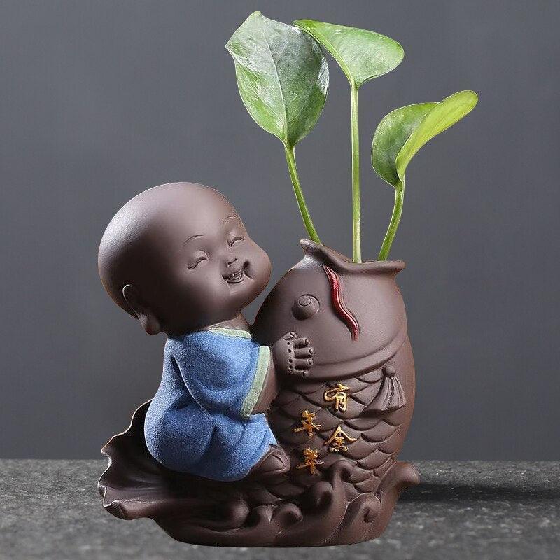 Lisslune | Zen Harmony Ceramic Buddha Monk Tea Companion for Mindful Brewing