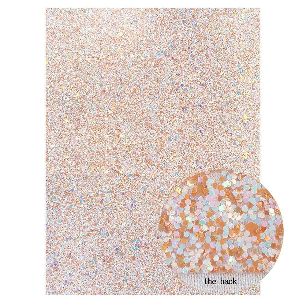 Lisslune | Glamorous Golden Purple Chunky Glitter Synthetic Leather Sheets for Creative DIY Projects