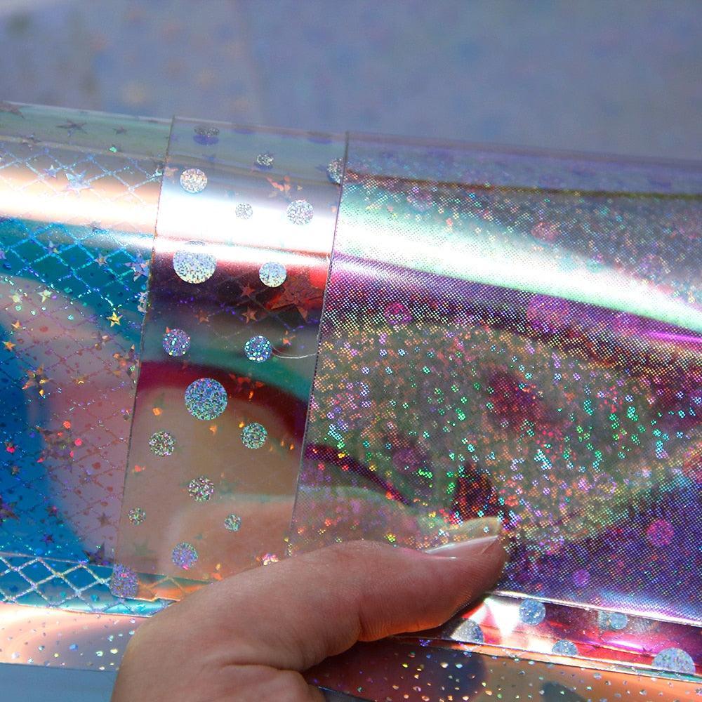 Lisslune | Iridescent PVC Synthetic Leather Jelly Fabric for Innovative DIY Creations
