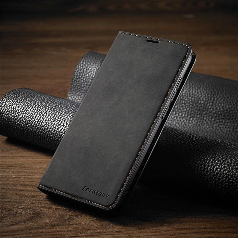 Lisslune | Huawei Case: Magnetic Leather Bag for Stylish Protection
