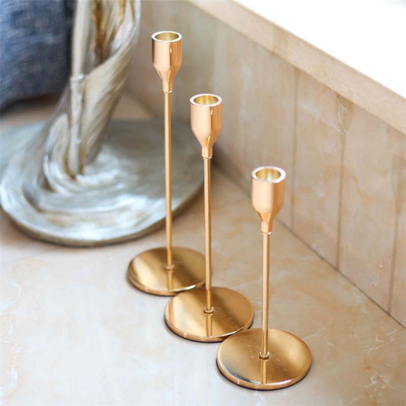 Lisslune | 3-piece set metal candle holder