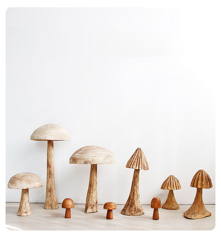 Lisslune | Mushroom Solid Wood Sculpture Home Decor
