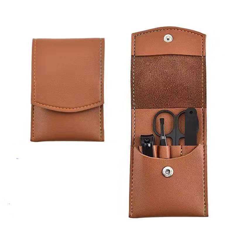 Lisslune | 4-piece professional nail care set including leather case