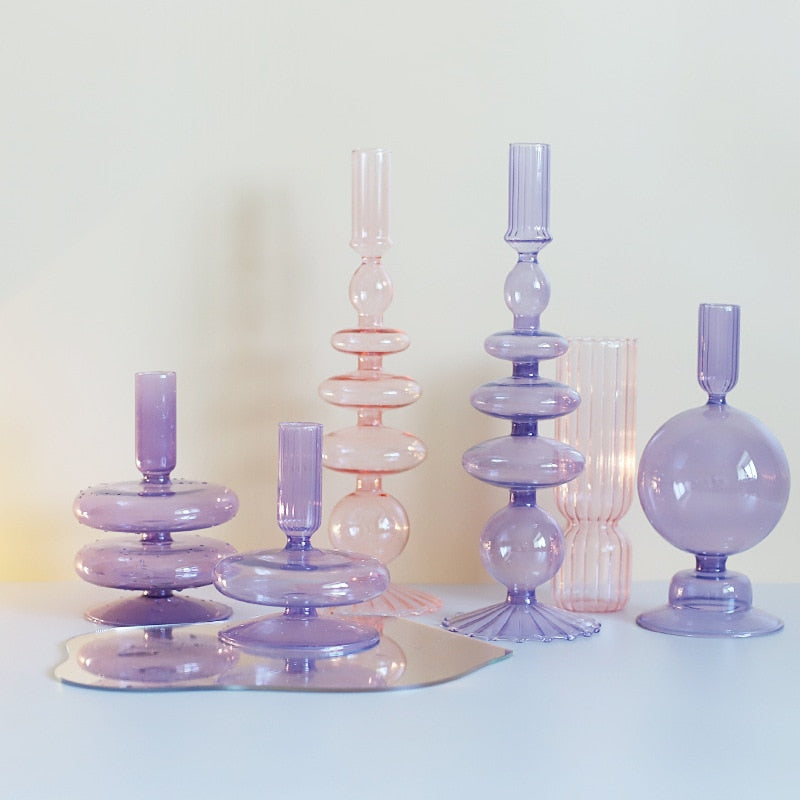 Lisslune | Lilac Candle Holder made of Glass