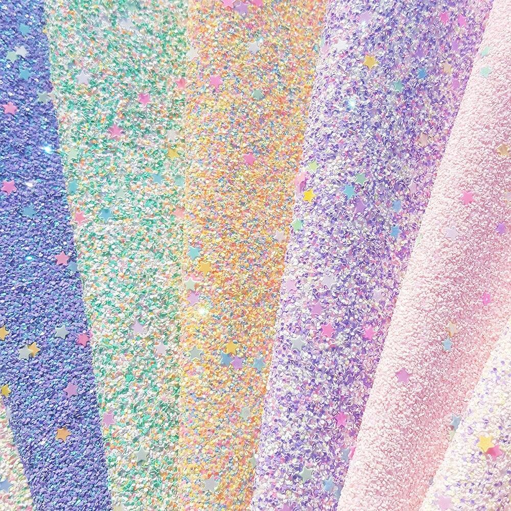Lisslune | Sparkling Chunky Glitter Synthetic Leather Craft Sheets - A4 Size for Stunning DIY Projects